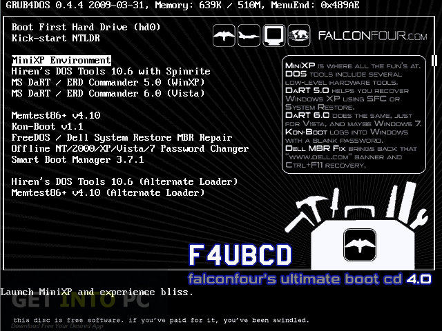 FlaconsFours Ultimate Boot CD Offline Installer Download