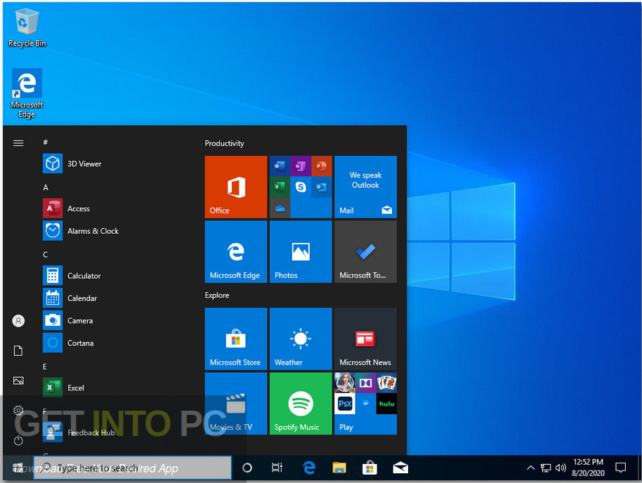 Windows 10 x64 Pro incl Office 2019 Updated Aug 2020 Screenshot 6-GetintoPC.com