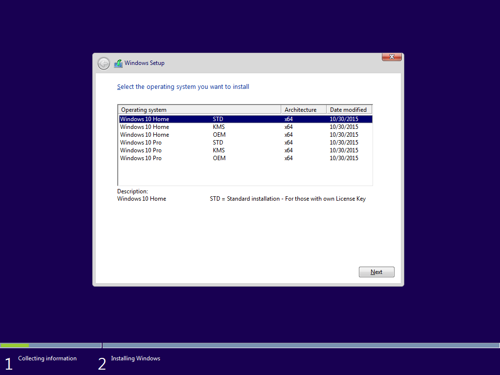 Windows 10 64 bit 6in1 editions