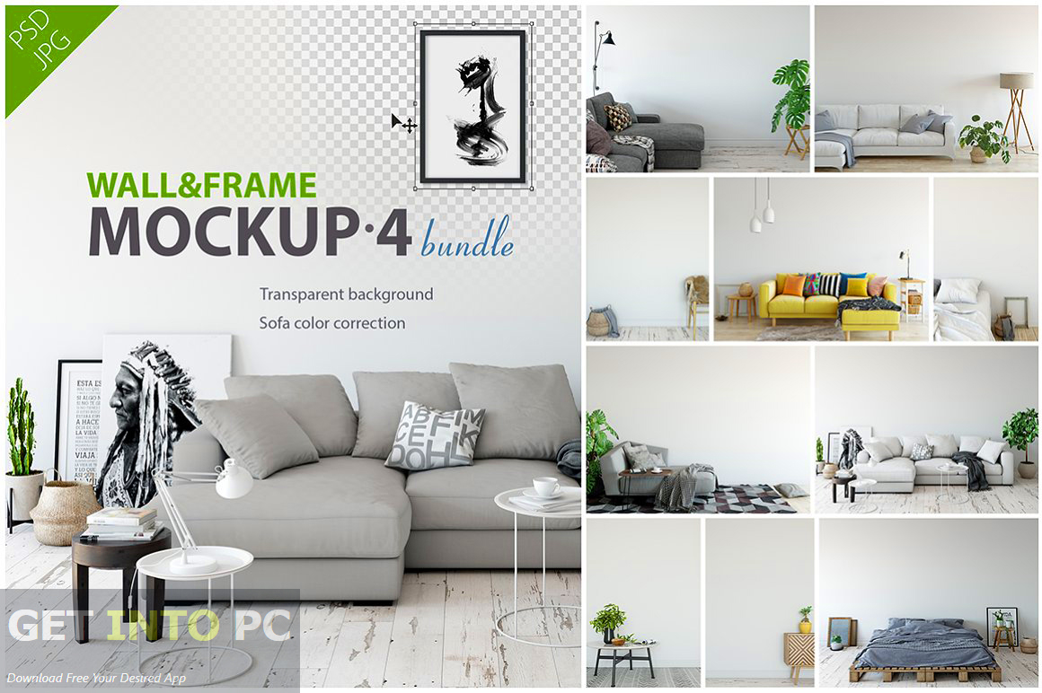 CreativeMarket - Wall & Frames Mockup - Bundle Vol 4 [PSD] Free Download