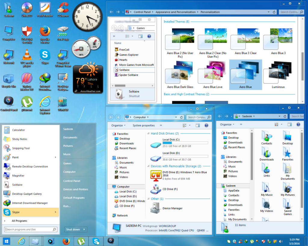 Windows 7 Aero Blue Lite Edition 2016 32 Bit Latest Version Download