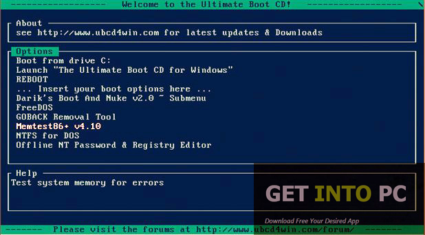 Download Ultimate Boot CD ISO disk